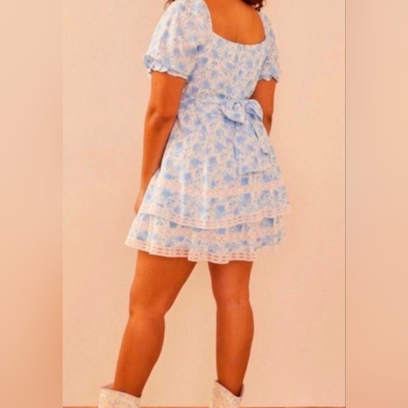 ARULA Light Blue Floral Mini Dress - Picture 2 of 11